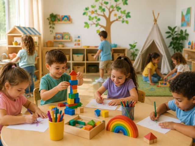 אילוסטרציה ילדים בגן 