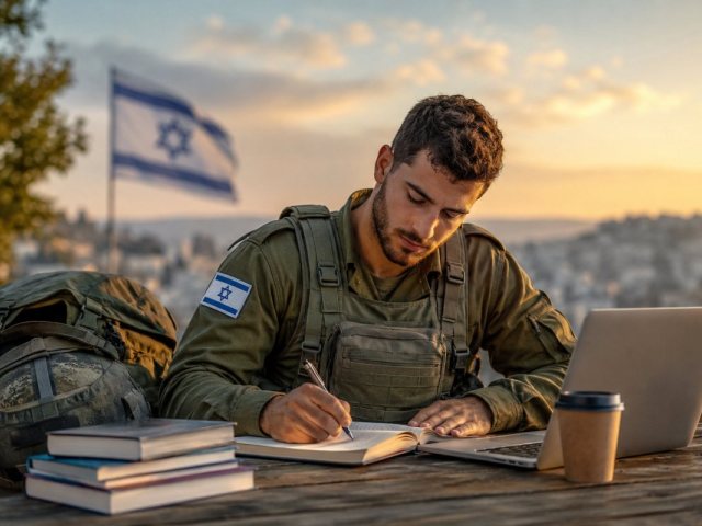 אילוסטרציה AI חייל מילואים סטודנט